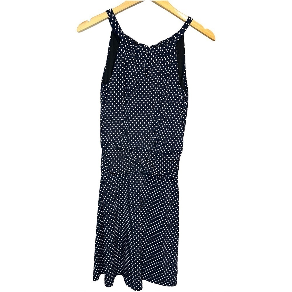 Saint Tropez West Navy and White Polka Dot Dress size 4